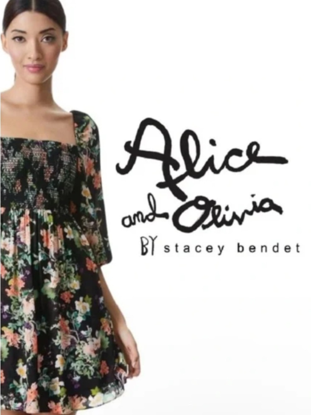 ALICE + OLIVIA FLORAL MINI DRESS  SIZE 8